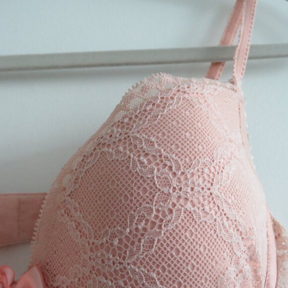PASSIONATA BY CHANTELLE Let's Play Push-Up T-Shirt Underwire Bra Blush Pink Lace - Picture 8 of 15